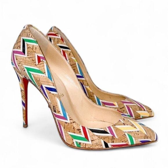 CHRISTIAN LOUBOUTIN So Kate Beige Colorblock Pattern Pointed Toe Pumps S… - Picture 2 of 11